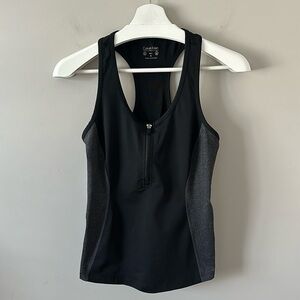 Calvin Klein Performance Black and Grey Front Zip Sports Top